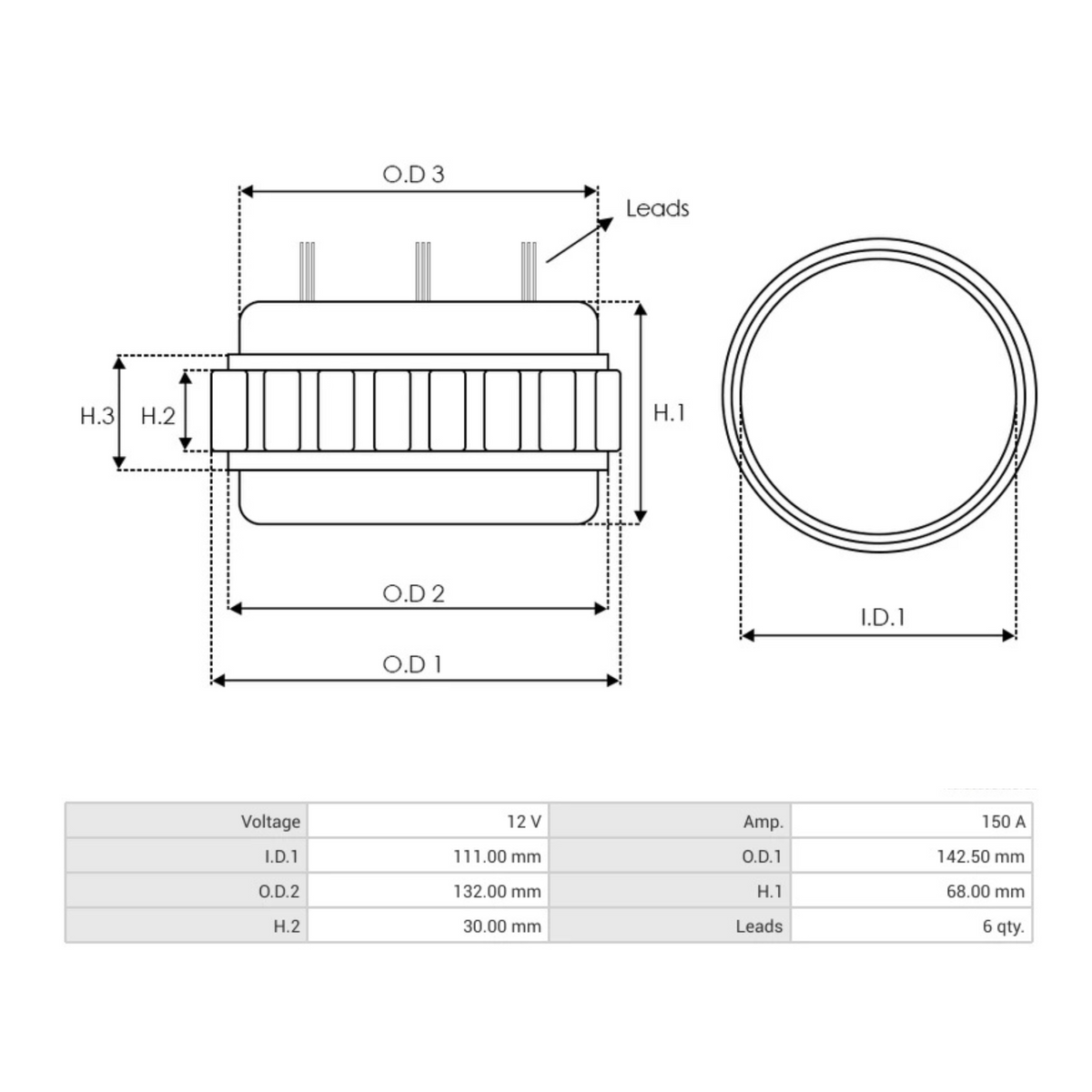 AS3044S Alternator Stator