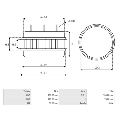 AS4006 Alternator Stator