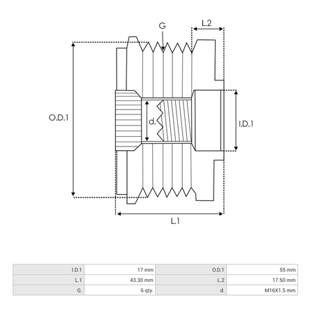 AFP3018(INA) Alternator freewheel pulley