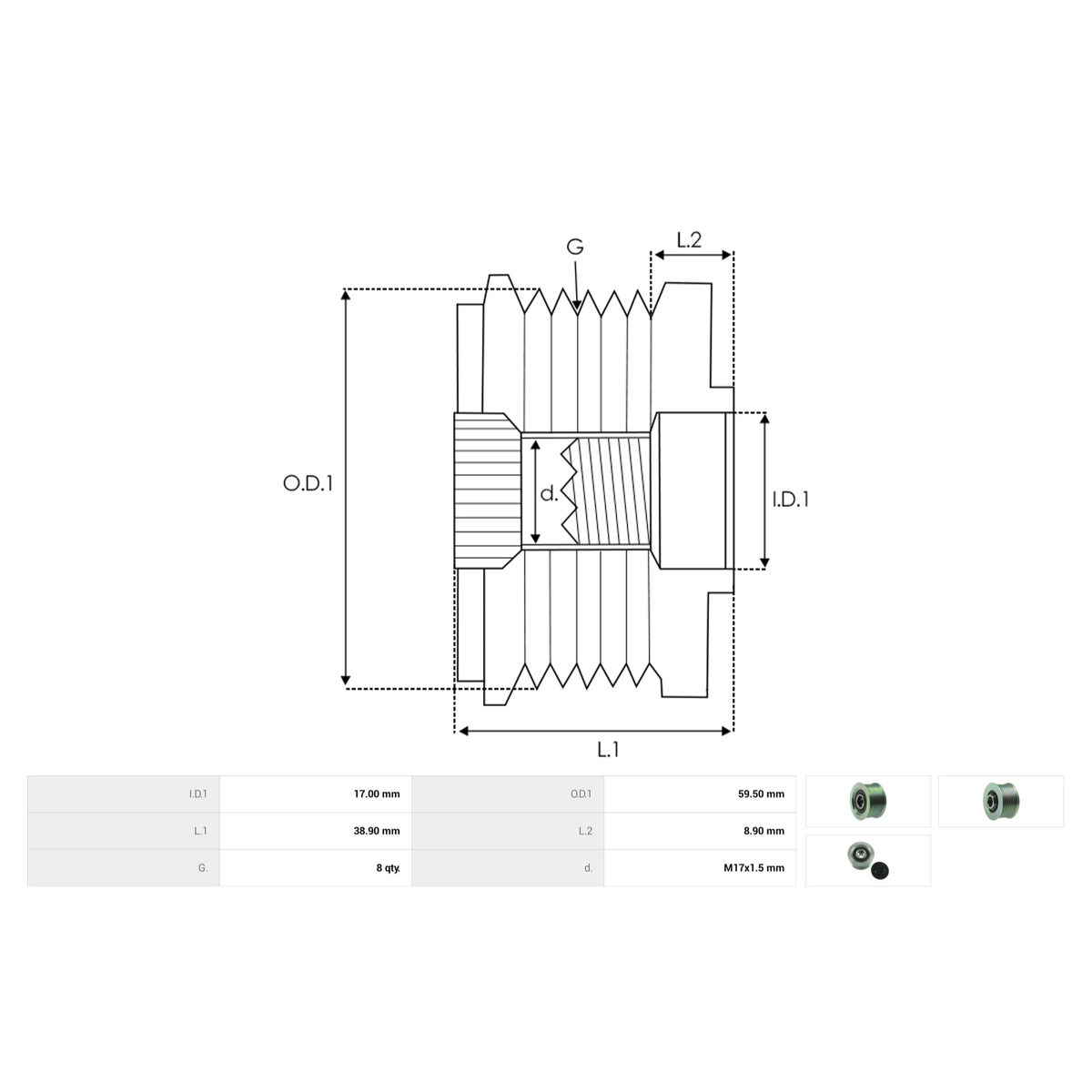 AFP5004(INA) Alternator freewheel pulley