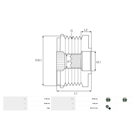 AFP5004(INA) Alternator freewheel pulley