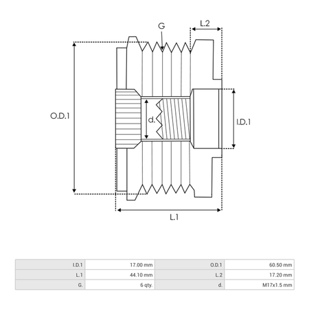 AFP5026 freewheel pulley