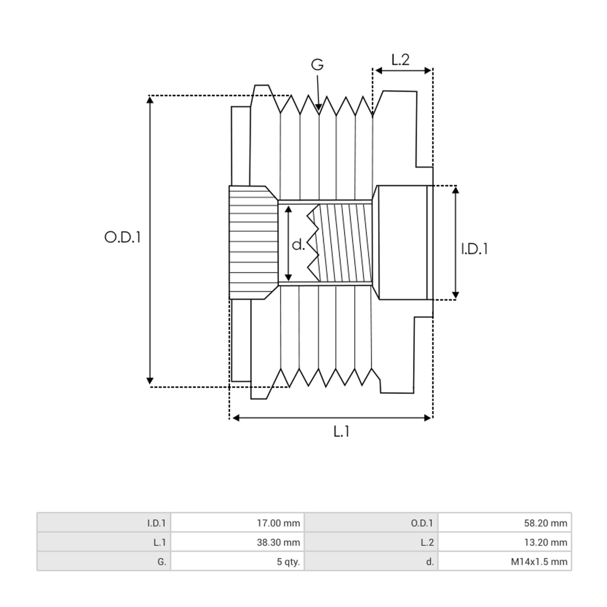 AFP6015(INA) Alternator freewheel pulley
