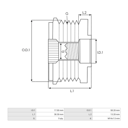 AFP6015(INA) Alternator freewheel pulley