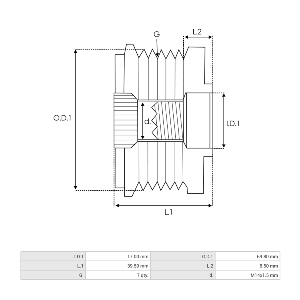 AFP6043(INA) Alternator freewheel pulley