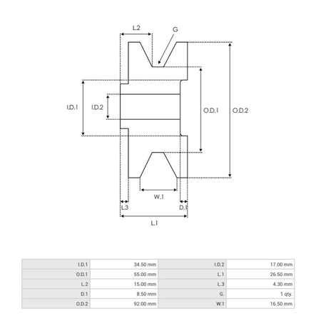 AP0032 Alternator Pulley Bosch 0120300562, 0120339513, 0120339543, 0120339544, 0120339545