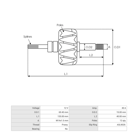 AR6021 Alternator rotor