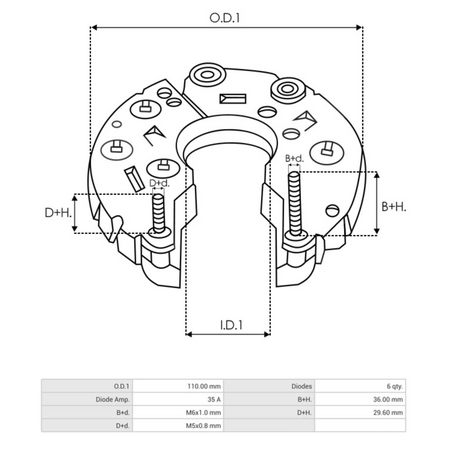 Arc4002 alternator rectifier AS-PL