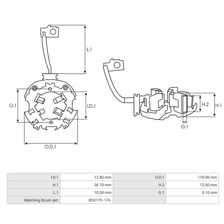 SBH9031 Starter brush holder honda Mitsuba starters