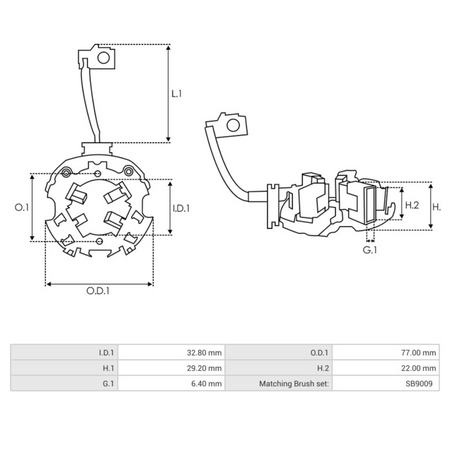 SBH9014 Starter Brush Holder as pl