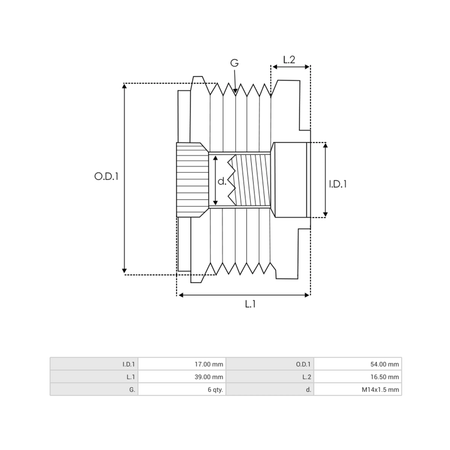 AFP6044(KOYO) Alternator freewheel pulley