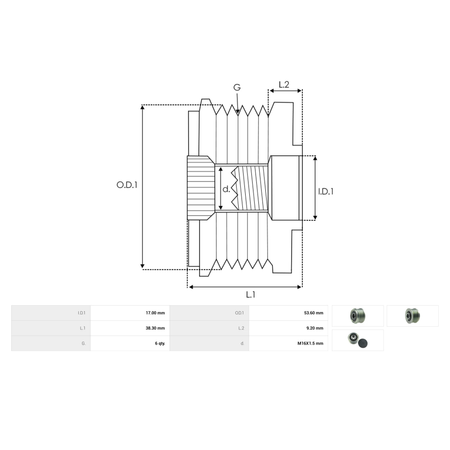 AFP3034(INA) Alternator freewheel pulley BMW OPEL VALEO