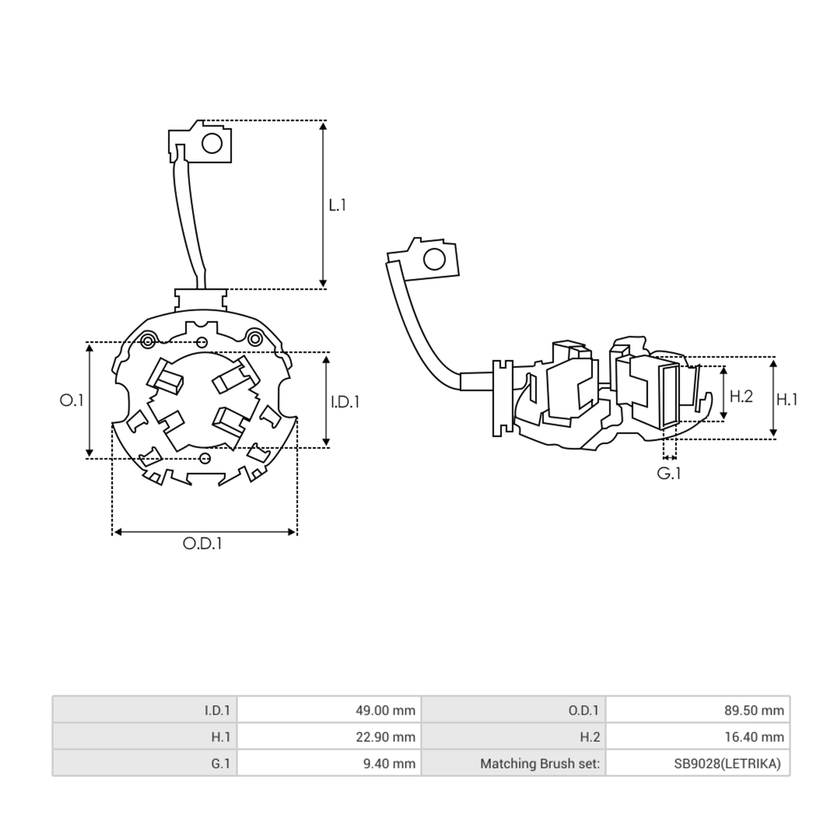 SBH9024 ISKRA Starter brush holder AZJ3197 AZJ3198 AZJ3203 AZJ3205 AZJ3206 AZJ3217 AZJ3218 AZJ3219 AZJ3227 AZJ3538 AZJ3552 AZJ3554 MAHLE MS107 MS109 MS149 MS187 MS219 MS220 MS228 MS267 MS274 MS277 MS300 MS301 MS313 MS317 MS330 MS334 MS335 MS345 MS346 MS347 MS351 MS353 MS385 MS388 MS390 MS391 MS392 MS393 MS49 16.905.246 16.905.824 16.905.972 72737342 MSX 255KIT MSX255 MX 222KIT