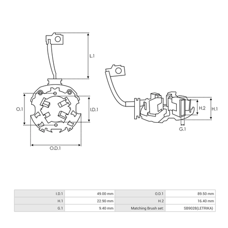 SBH9024 ISKRA Starter brush holder AZJ3197 AZJ3198 AZJ3203 AZJ3205 AZJ3206 AZJ3217 AZJ3218 AZJ3219 AZJ3227 AZJ3538 AZJ3552 AZJ3554 MAHLE MS107 MS109 MS149 MS187 MS219 MS220 MS228 MS267 MS274 MS277 MS300 MS301 MS313 MS317 MS330 MS334 MS335 MS345 MS346 MS347 MS351 MS353 MS385 MS388 MS390 MS391 MS392 MS393 MS49 16.905.246 16.905.824 16.905.972 72737342 MSX 255KIT MSX255 MX 222KIT