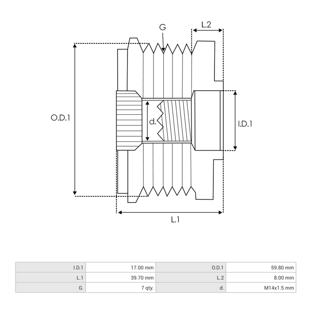 AFP6021(INA) Alternator freewheel pulley